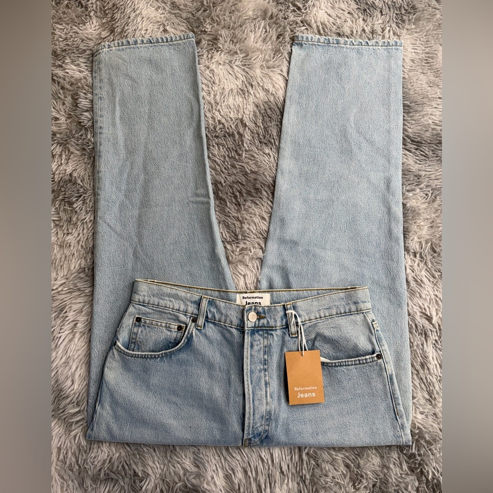 Reformation Cynthia High Rise Straight Leg Size 10/30 Waist NWT